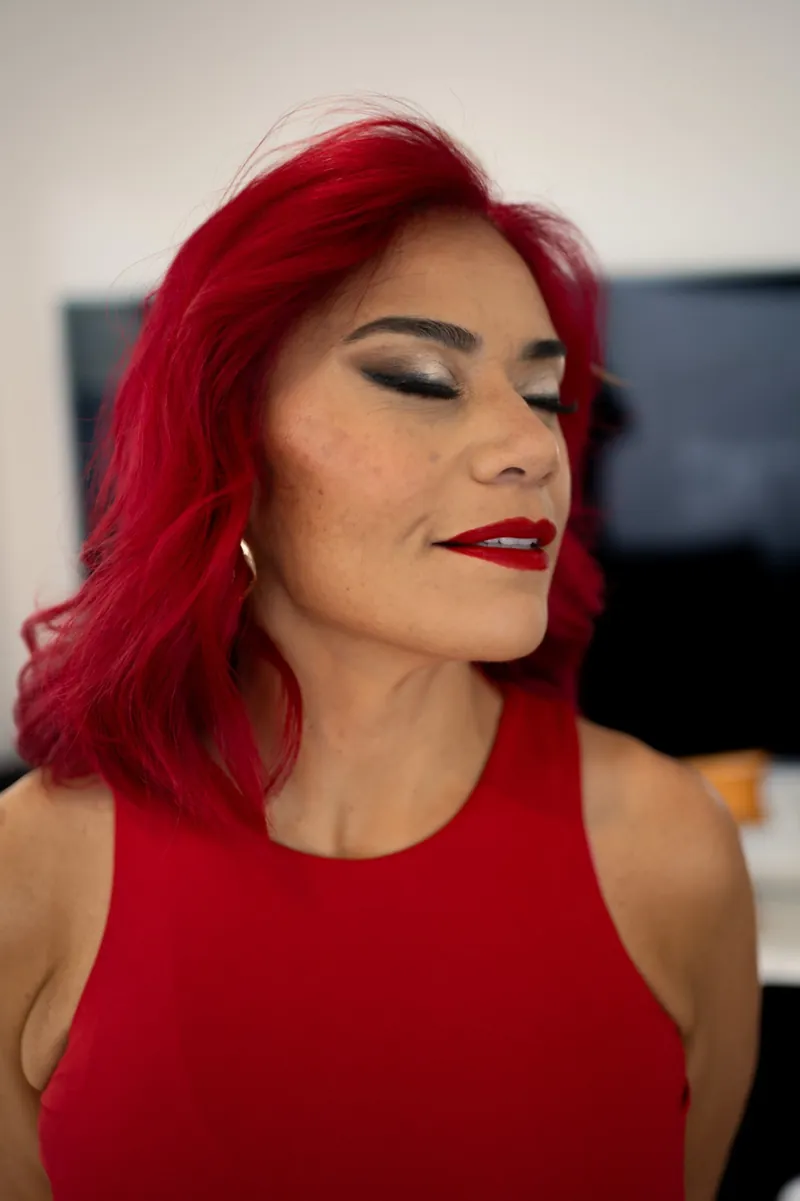 Bold red lip makeup