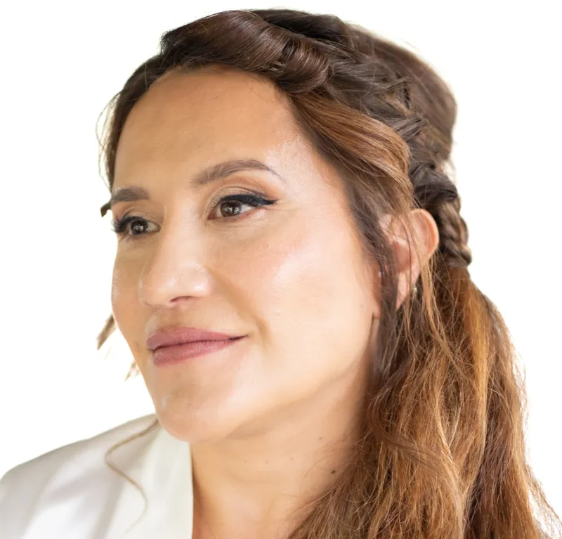 Braided hair and makeup