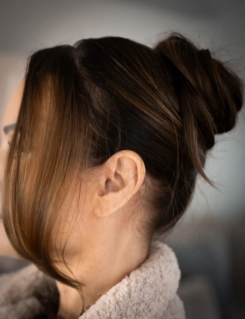 Effortless messy top knot